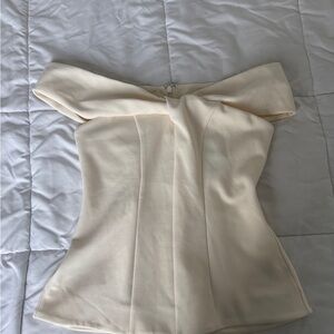 Express Cream Off-Shoulder Blouse